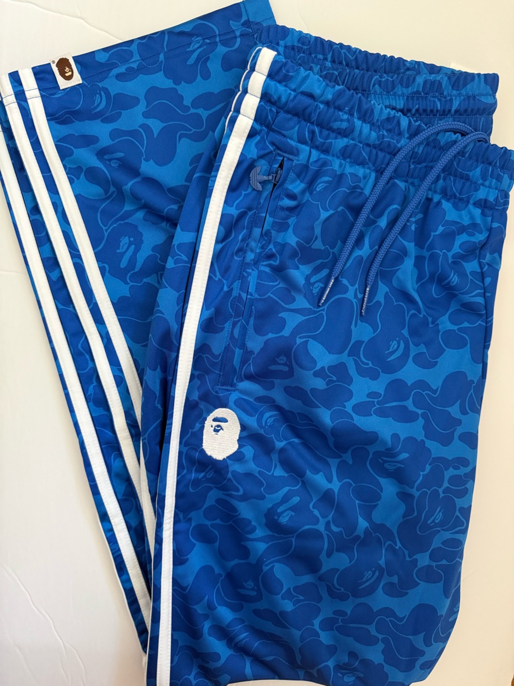 BAPE X ADIDAS TRACK PANTS - LARGE
